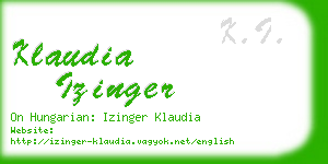 klaudia izinger business card